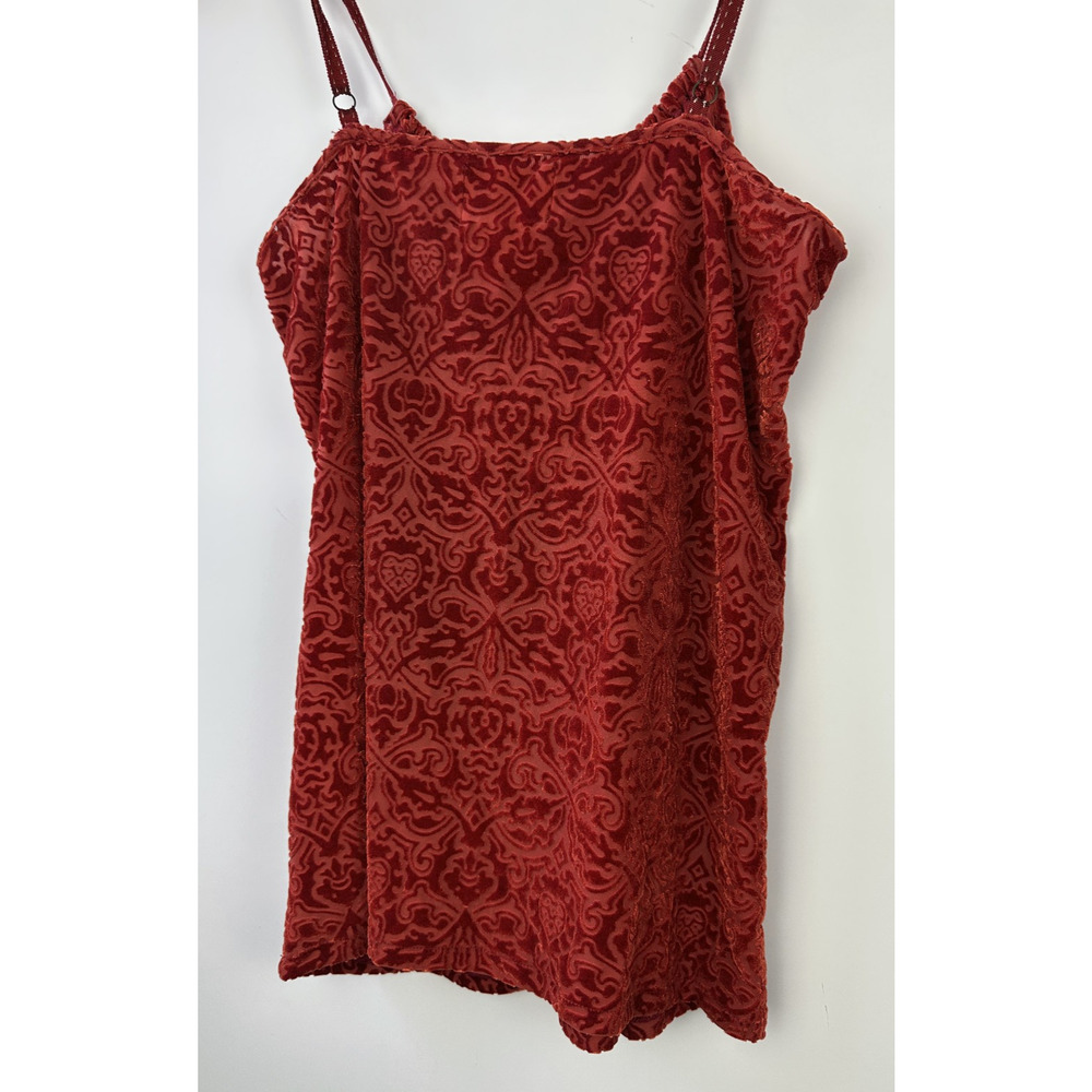 Y2k Holly Flock by Lucky Brand Velvet Burnout Spaghetti Strap Top Paisley Small - Picture 7 of 14